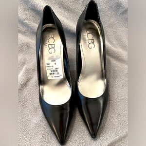 BCBG Black Leather Pumps